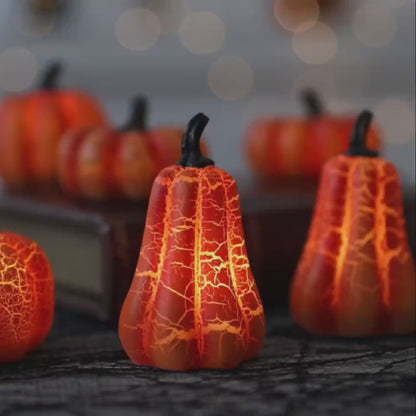 Halloween Pumpkin Lantern Simulation LED Candle Lamp Resin Luminous - The Nevermore Gothic Home Decor