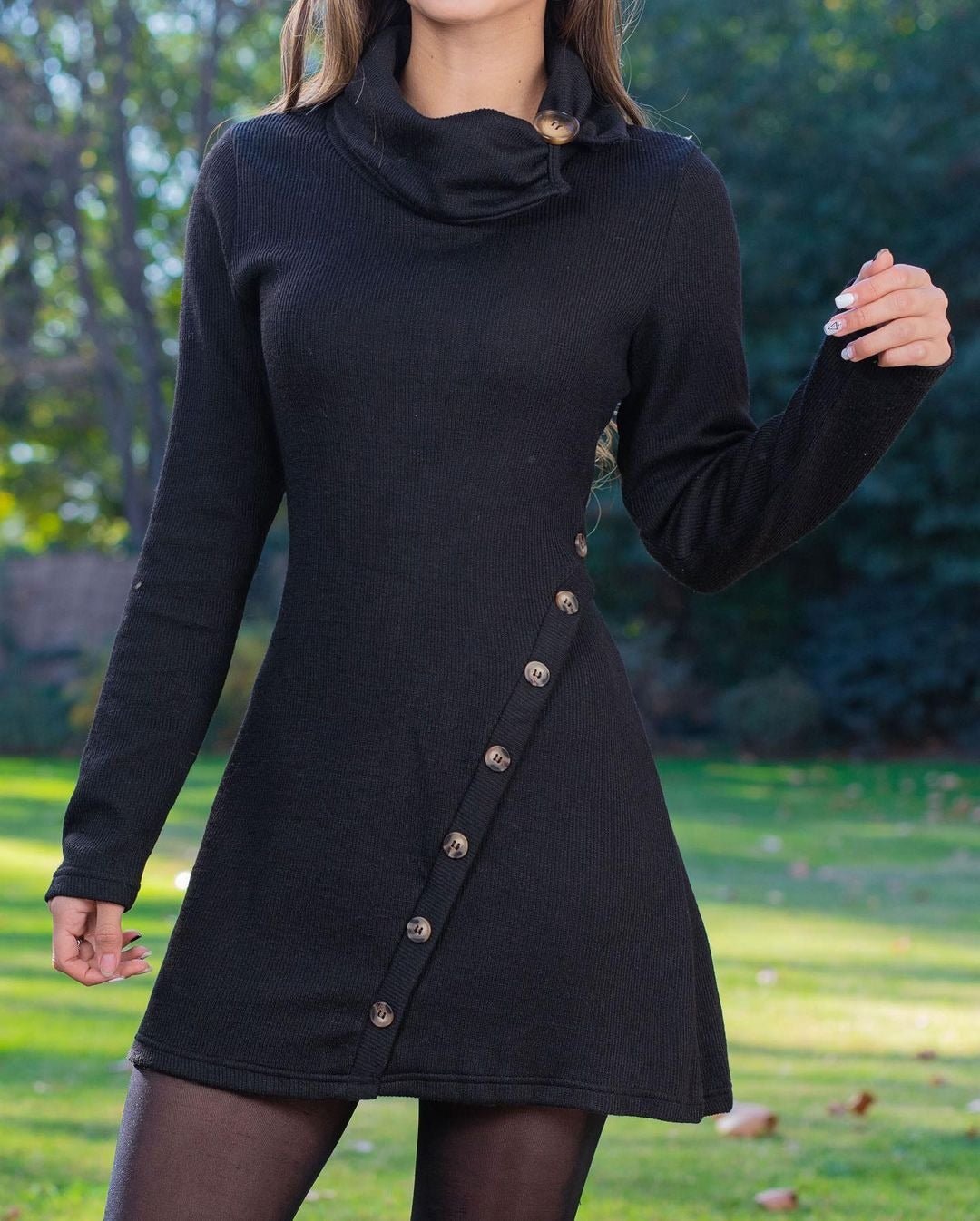Princess Victia - Elegant Long - Sleeve Dress by The Nevermore – Unique Dresses by Nevermore Lifestyle & Tech | L Black