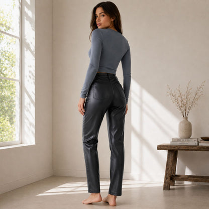 PU Leather Pants - Urban Muse by The Nevermore – Unique Pants for Women by The Nevermore | L Black