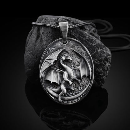 Pyrothor - Gothic Dragon Pendant by The Nevermore – Unique Jewelry for Men by Nevermore Lifestyle & Tech | Western Dragon Pendant