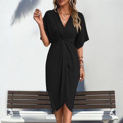 Raglan Edge - Elegant Asymmetric Skirt Dress by The Nevermore