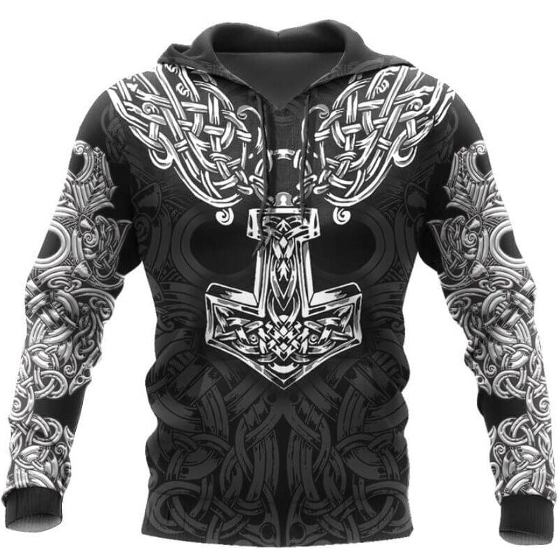 Ragnar Bolt - The Nevermore 3D Long Sleeve Hooded Sweater for Men – Unique Men's Fashion by Nevermore Lifestyle & Tech | 2XL WW23984LJ