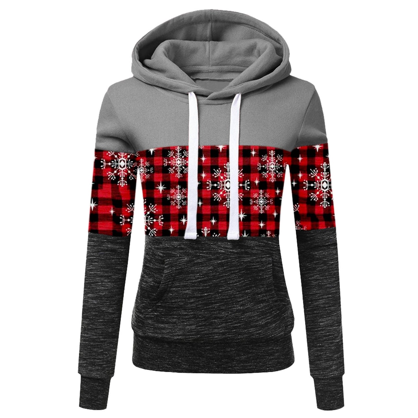 Rainbow Rosalind - The Nevermore Woman's Christmas Fleece Hooded Sweater – Unique Fashion for Women by Nevermore Lifestyle & Tech | 2XL Gray