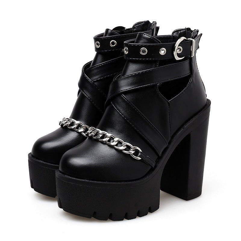 Raine Vale - Gothic High - Heeled Boots for Women by The Nevermore – Unique Gothic Fashion by Nevermore Lifestyle & Tech | 35 Black