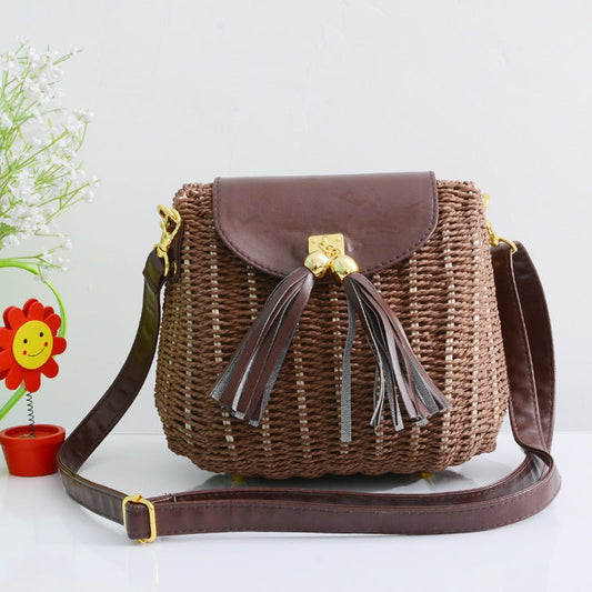 Rattan Crossbody Bag – Kyoto Drift by The Nevermore – Unique Accessories by The Nevermore | Brown