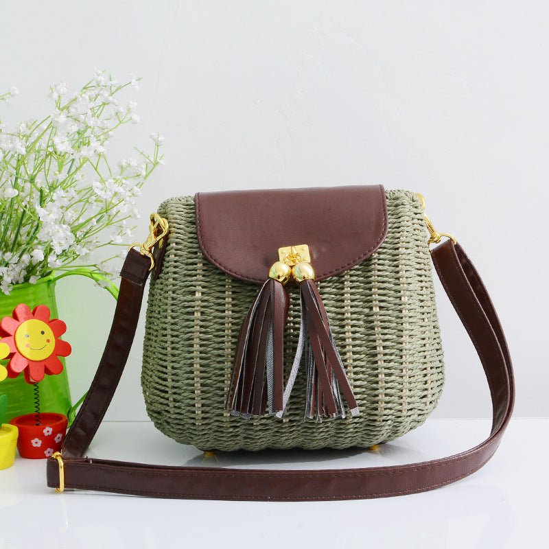 Rattan Crossbody Bag – Kyoto Drift by The Nevermore – Unique Accessories by The Nevermore | Green