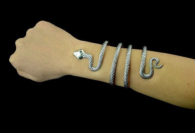 Ravenveil – Silver Snake Bangle by The Nevermore – Unique Jewelry by Nevermore Lifestyle & Tech | Silver