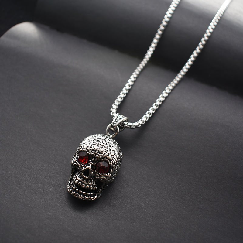 Red Eyed Skull - Gothic Pendant by The Nevermore – Unique Gothic Pendants by Nevermore Lifestyle & Tech | Red Diamond Skull