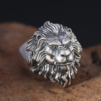 Reign Outlaw - The Nevermore Gothic Ring - 925 Sterling Silver Lion for Men – Unique Gothic Jewelry by Nevermore Lifestyle & Tech | One Size Silver