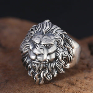 Reign Outlaw - The Nevermore Gothic Ring - 925 Sterling Silver Lion for Men – Unique Gothic Jewelry by Nevermore Lifestyle & Tech | One Size Silver