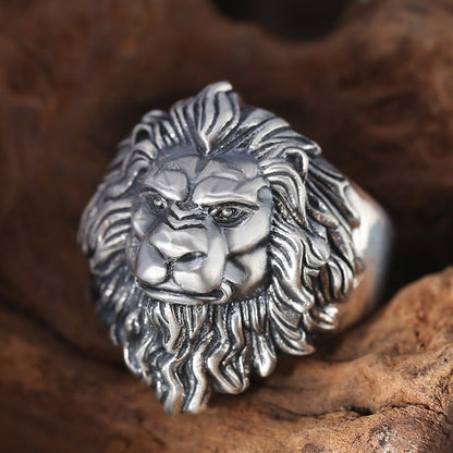 Reign Outlaw - The Nevermore Gothic Ring - 925 Sterling Silver Lion for Men – Unique Gothic Jewelry by Nevermore Lifestyle & Tech | One Size Silver