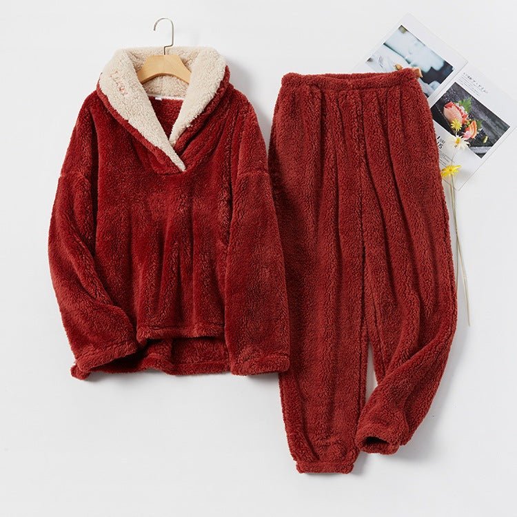 RelaxedWear Chic - The Nevermore Pajama Set for Women – Unique Women`s Pajamas by Nevermore Lifestyle & Tech | 2XL Wine Red