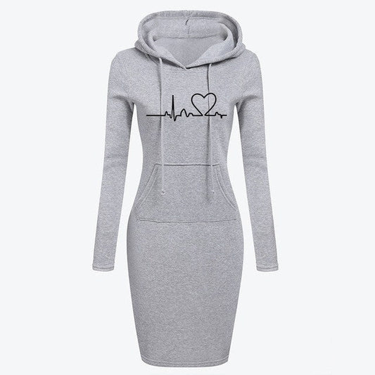 Remedy Grey - Fleece Hoodie Dress by The Nevermore – Unique Dresses by Nevermore Lifestyle & Tech | 2XL Grey