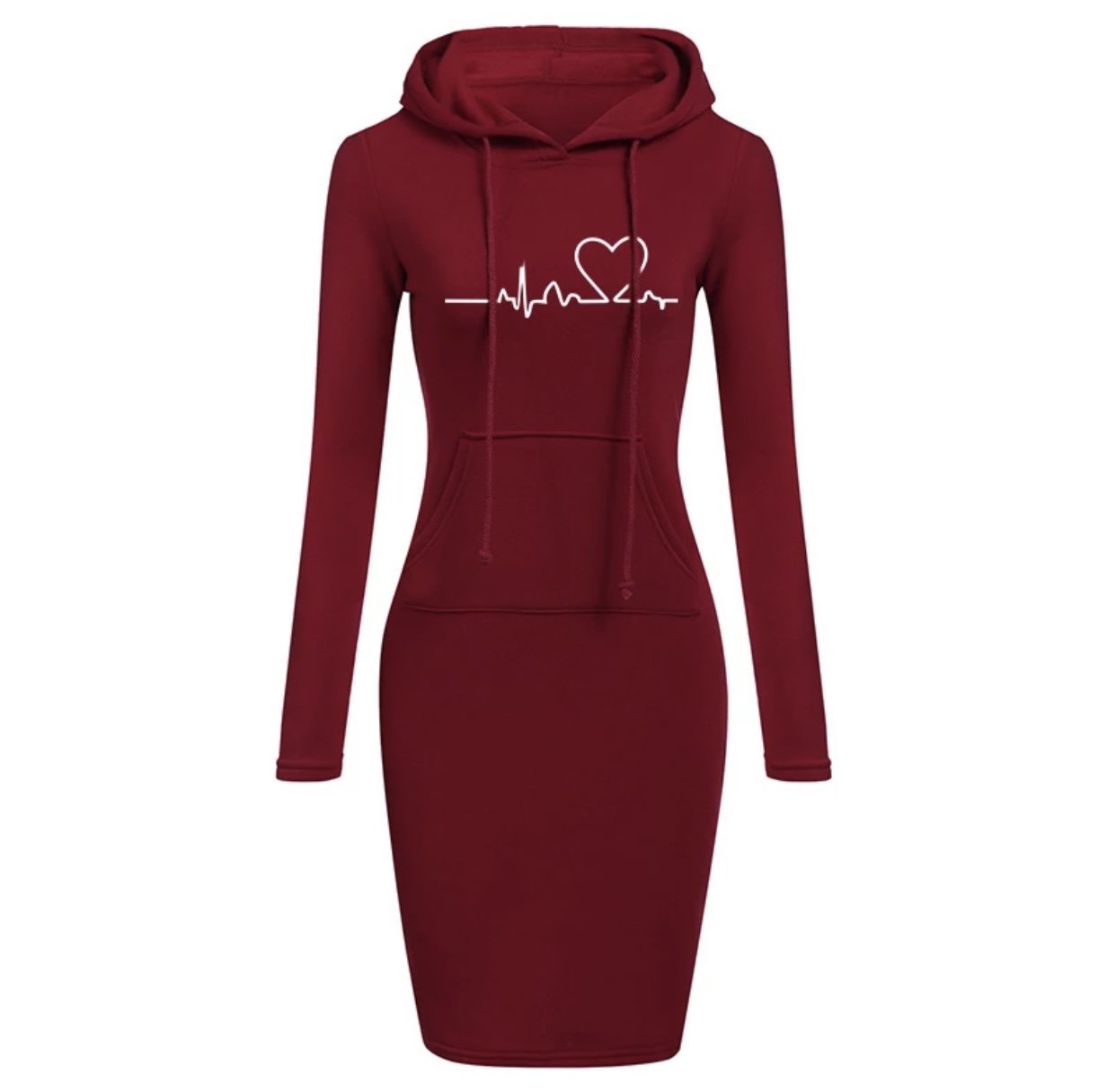 Remedy Red - Fleece Hoodie Dress by The Nevermore – Unique Dresses by Nevermore Lifestyle & Tech | 2XL Red