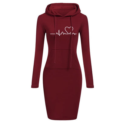 Remedy Red - Fleece Hoodie Dress by The Nevermore – Unique Dresses by Nevermore Lifestyle & Tech | 2XL Red