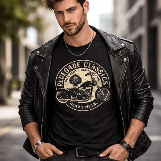 Renegade Classics – Heavy Metal Print Tee by The Nevermore – Unique T-Shirts by Nevermore Lifestyle & Tech | 5XL Black