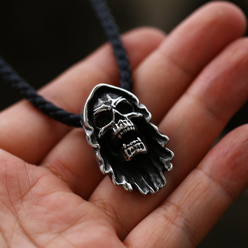 Retro Skull Pendant - Titanium Steel Design by The Nevermore – Unique Gothic Pendants by Nevermore Lifestyle & Tech | Single pendant