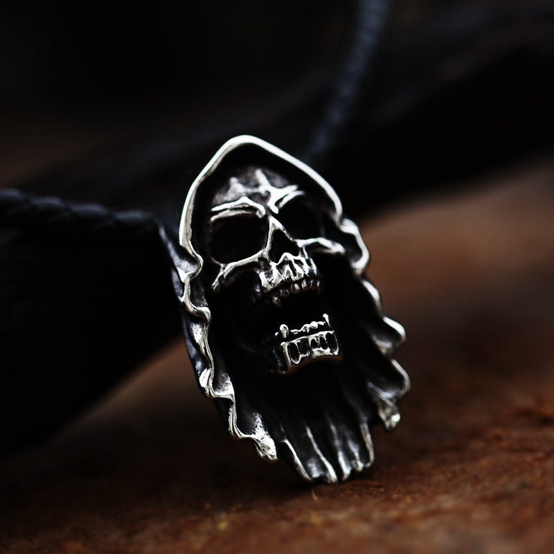 Retro Skull Pendant - Titanium Steel Design by The Nevermore – Unique Gothic Pendants by Nevermore Lifestyle & Tech | Single pendant