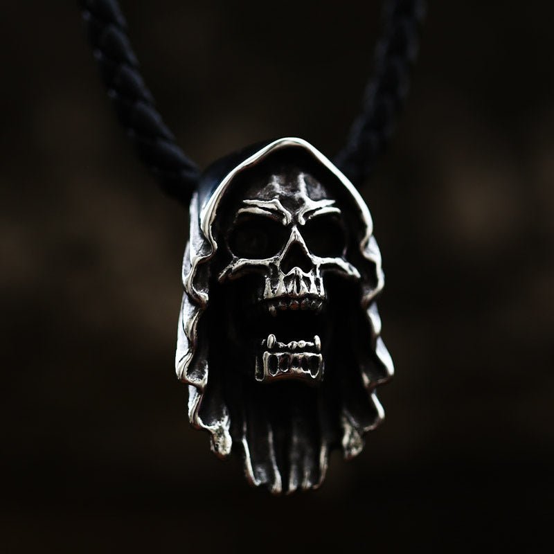 Retro Skull Pendant - Titanium Steel Design by The Nevermore – Unique Gothic Pendants by Nevermore Lifestyle & Tech | Single pendant