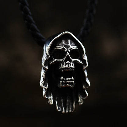 Retro Skull Pendant - Titanium Steel Design by The Nevermore – Unique Gothic Pendants by Nevermore Lifestyle & Tech | Single pendant