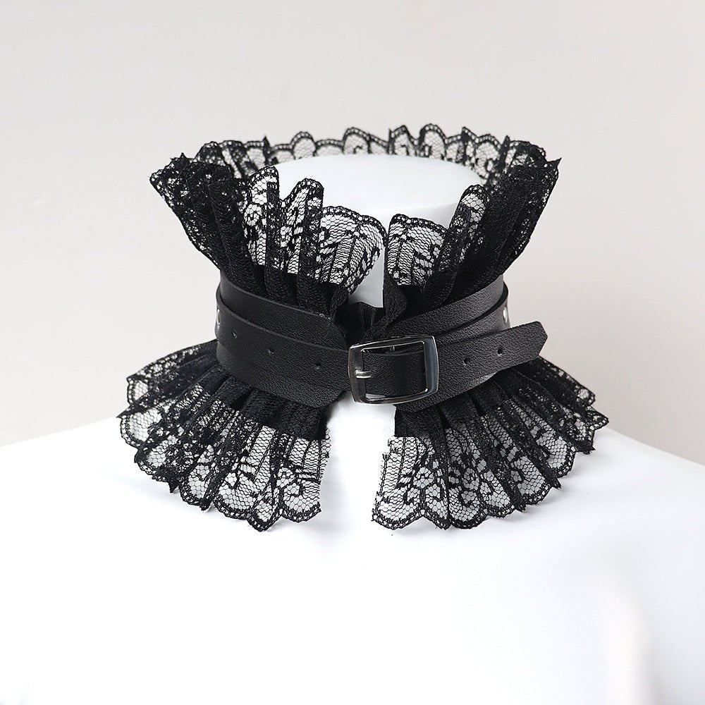 Rhiannon Moonlit - Gothic PU Leather Choker by The Nevermore – Unique Gothic Pendants by Nevermore Lifestyle & Tech | Black