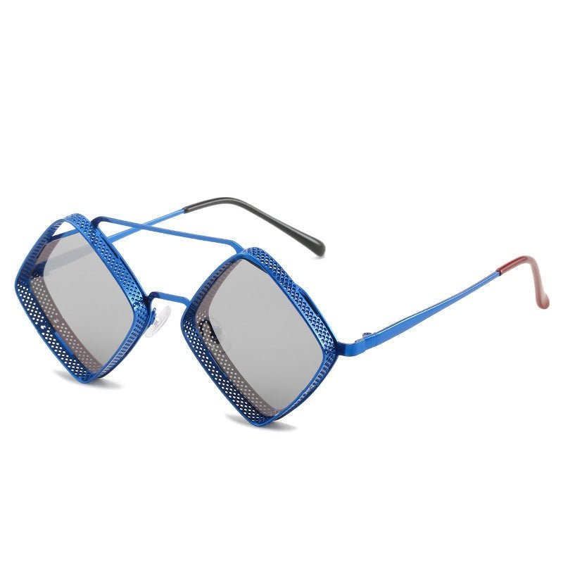 Rhombus Double Beam - The Nevermore Steampunk Sunglasses – Unique Steampunk Sunglasses & Goggles by Nevermore Lifestyle & Tech | Blue Silver Mirror