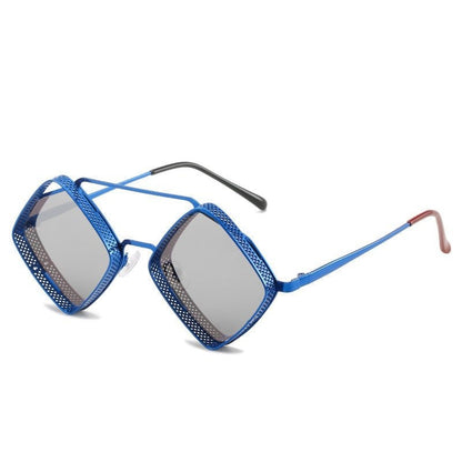 Rhombus Double Beam - The Nevermore Steampunk Sunglasses – Unique Steampunk Sunglasses & Goggles by Nevermore Lifestyle & Tech | Blue Silver Mirror