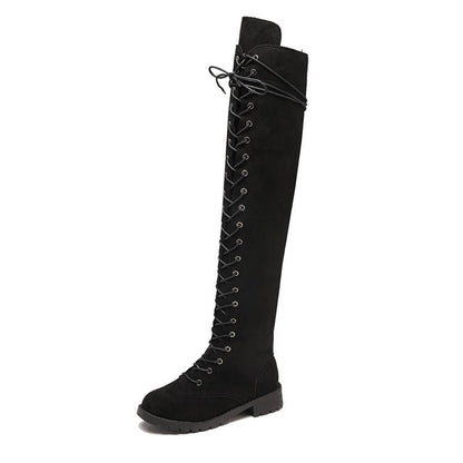 Rider Chic Suede Over-Knee Motorcycle Boots by The Nevermore