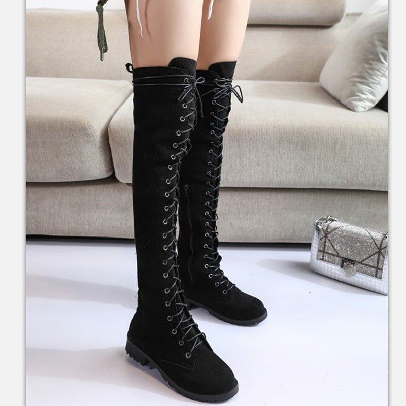 Rider Chic Suede Over-Knee Motorcycle Boots by The Nevermore