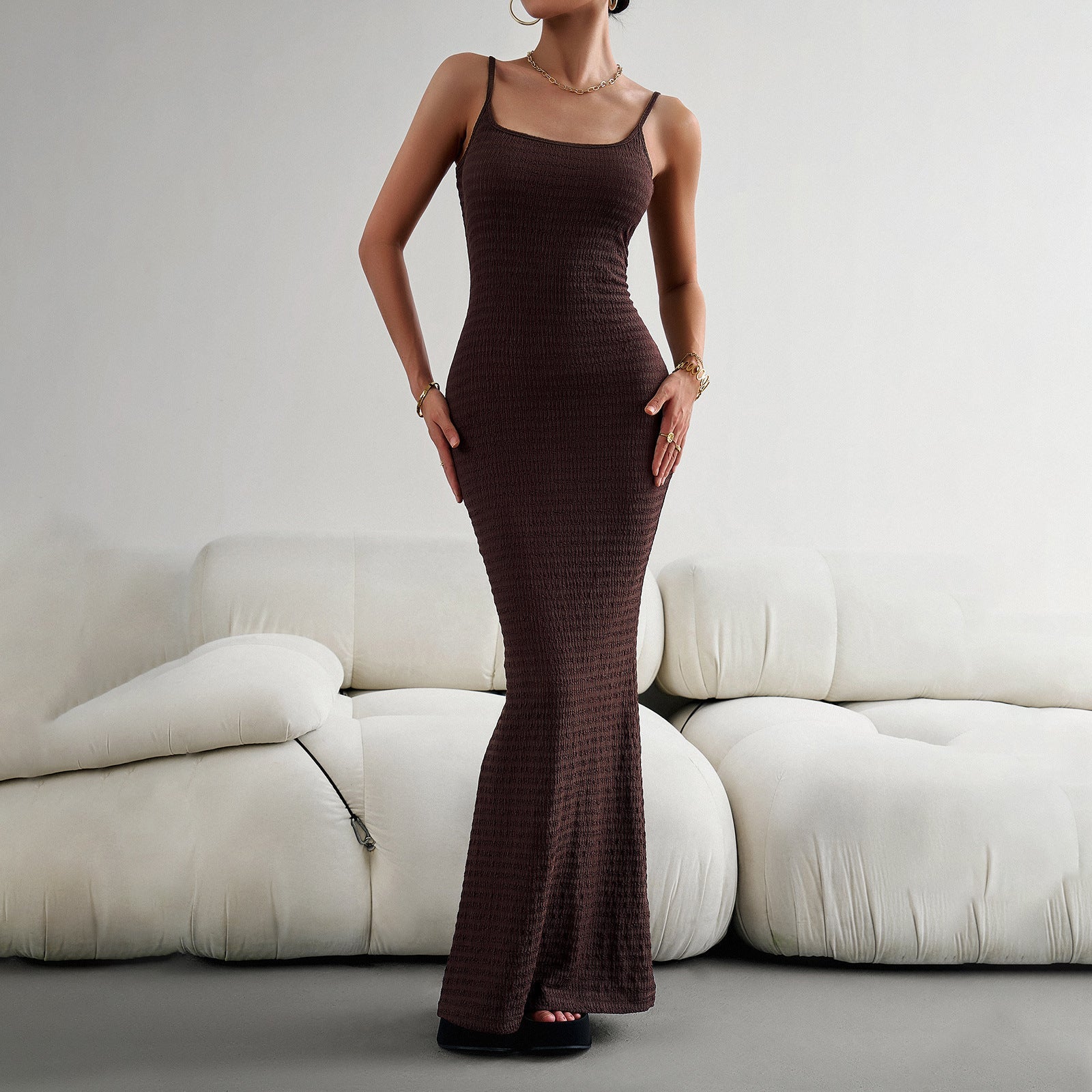 River Elise - Slim Fit Dress by The Nevermore – Unique Dresses by Nevermore Lifestyle & Tech | L Black Brown