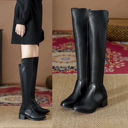 Rosalind Grimwood - Gothic Long Boots by The Nevermore – Unique Boots for Women by Nevermore Lifestyle & Tech | 34 Black Plus Velvet