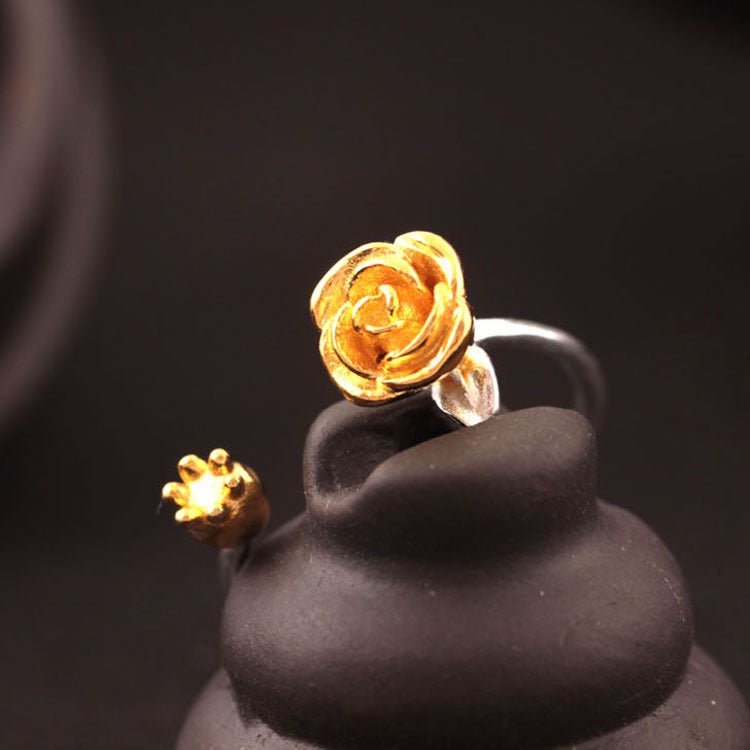 Rose Flower - The Nevermore Ring 925 Sterling Silver – Unique Rings for Women by Nevermore Lifestyle & Tech | gold