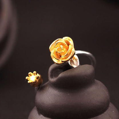 Rose Flower - The Nevermore Ring 925 Sterling Silver – Unique Rings for Women by Nevermore Lifestyle & Tech | gold