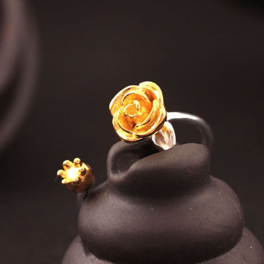 Rose Flower - The Nevermore Ring 925 Sterling Silver – Unique Rings for Women by Nevermore Lifestyle & Tech | gold