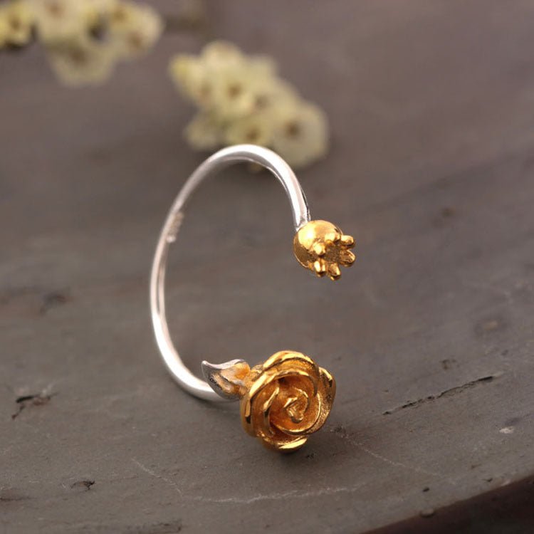 Rose Flower - The Nevermore Ring 925 Sterling Silver – Unique Rings for Women by Nevermore Lifestyle & Tech | Silver