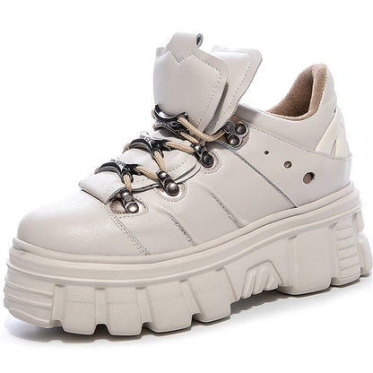 Round Chic - Punk Lace-Up Leather Shoes by The Nevermore