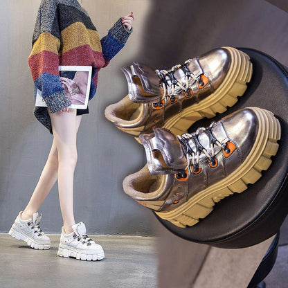 Round Chic - Punk Lace-Up Leather Shoes by The Nevermore