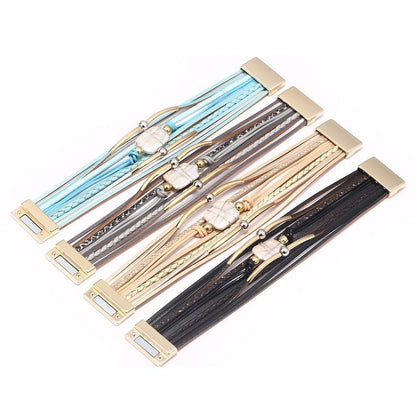 Rustic Horizon - Leather Bracelet by The Nevermore – Unique Bracelets by Nevermore Lifestyle & Tech | Black