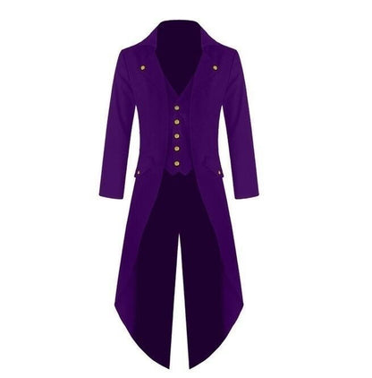 Sable Mourne – Slim Coat by The Nevermore – Unique Gothic Fashion for Men by Nevermore Lifestyle & Tech | 2XL Purple