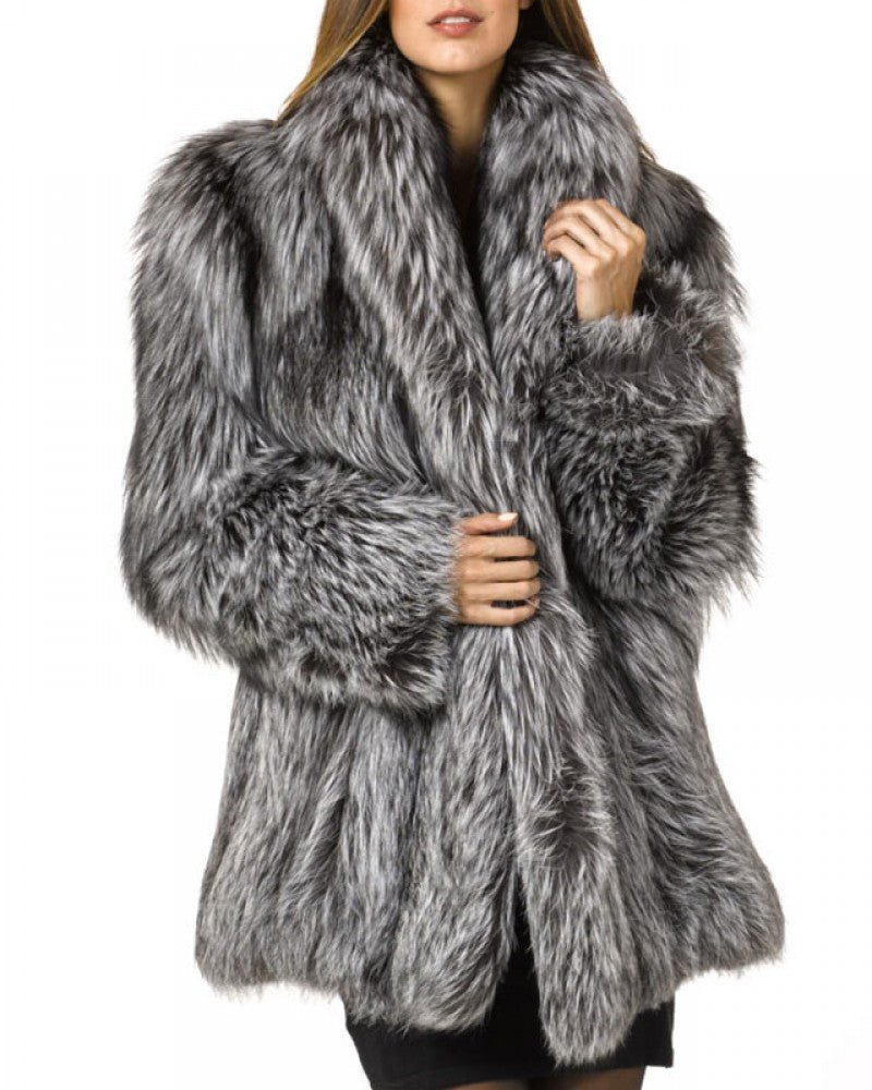 Sabrina Hayes – Mid - Length Faux Fur Coat by The Nevermore – Unique Fur Coats for Women by Nevermore Lifestyle & Tech | 3XL Red