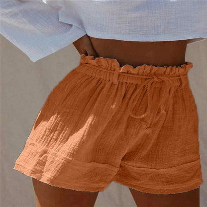 Sage Dusk - High - Waist Cotton Shorts by The Nevermore – Unique Shorts by Nevermore Lifestyle & Tech | 2XL Orange