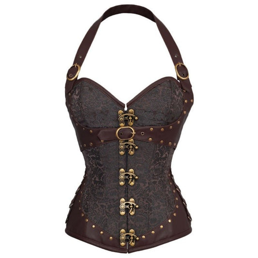 Samara - The Nevermore Steampunk Gothic Corset – Unique Steampunk Fashion for Women by Nevermore Lifestyle & Tech | 2XL Brown