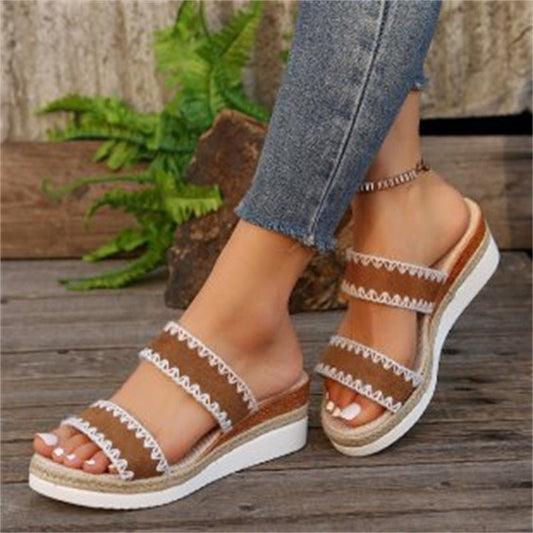SandSway - Hemp Rope Wedge Sandals for Women by The Nevermore
