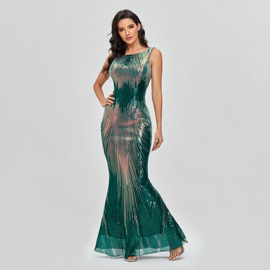 Savanna Cove - Sequin Glam Party Dress by The Nevermore – Unique Dresses by Nevermore Lifestyle & Tech | 2XL Green