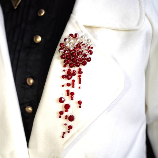 Scarlet Illusion Bite Mark Blood Pearls - The Nevermore Gothic Brooch for Women – Unique Jewelry by Nevermore Lifestyle & Tech | Brooch