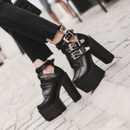 Scary Black - Waterproof Platform Gothic Boots by The Nevermore – Unique Gothic Fashion for Women by Nevermore Lifestyle & Tech | 34 Black