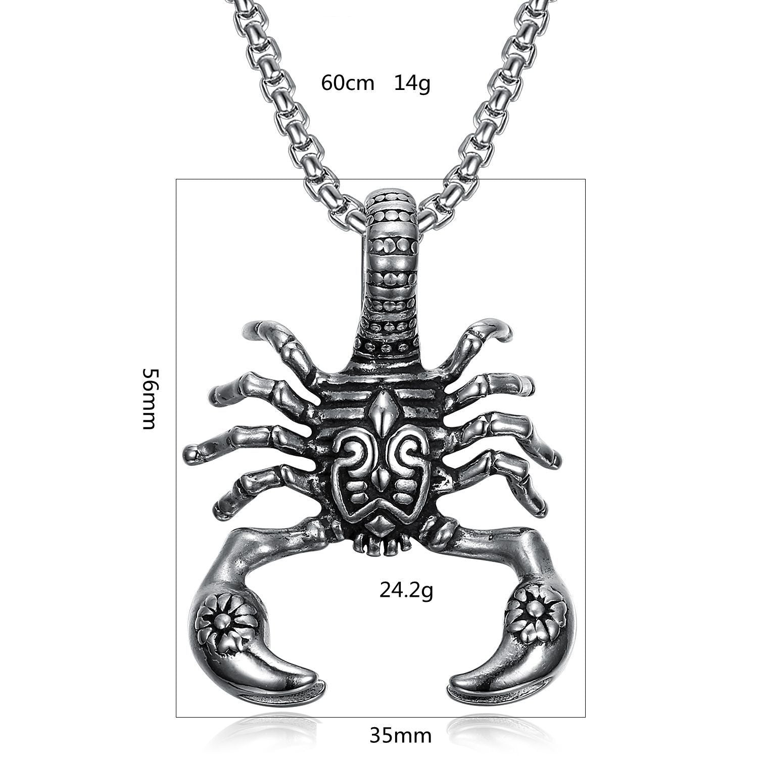 Scorpion Pendant - Stainless Steel Chain by The Nevermore – Unique Gothic Pendants by Nevermore Lifestyle & Tech | Steel with chain