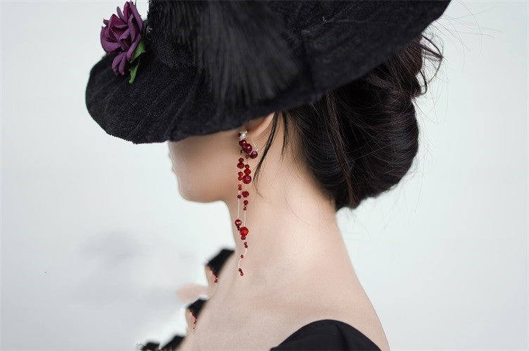 Seraphina Vilestrom Bite Mark Blood Pearls - The Nevermore Gothic Earrings for Women – Unique Jewelry by Nevermore Lifestyle & Tech | Simple earrings