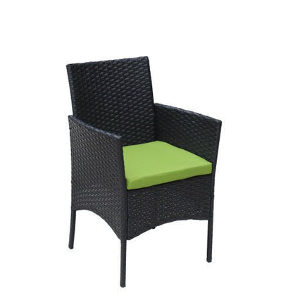 4 PC Rattan Patio Furniture Set Outdoor Patio Cushioned Seat Wicker Sofa Green Cushion