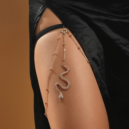 Serpentine Body Adorn - The Nevermore Women`s Thigh Chain Big Snake